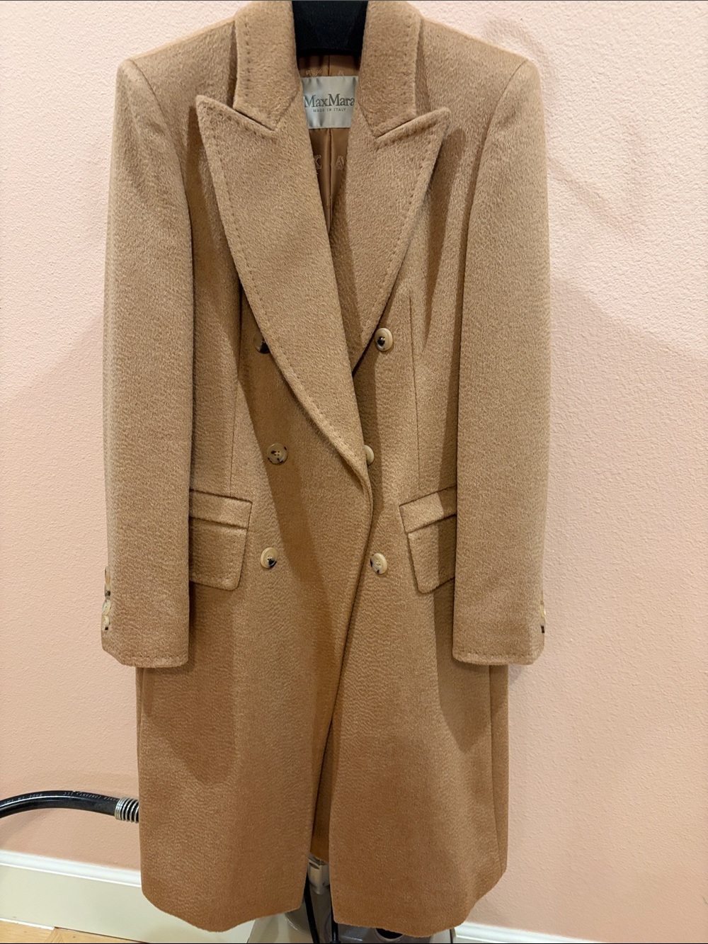 MaxMara Camel Double-Breasted Wool Coat